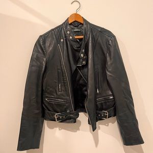 Ralph Lauren leather jacket black motorcycle